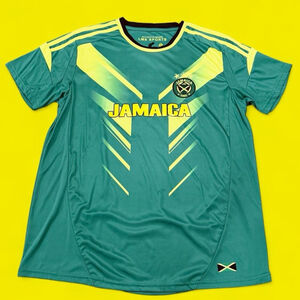 Jamaica Soccer Jersey Adult XXL Green Yellow #10 LMS Sports NEW Futbol Shirt